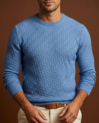 Everett Men's Basketweave Crewneck Sweater