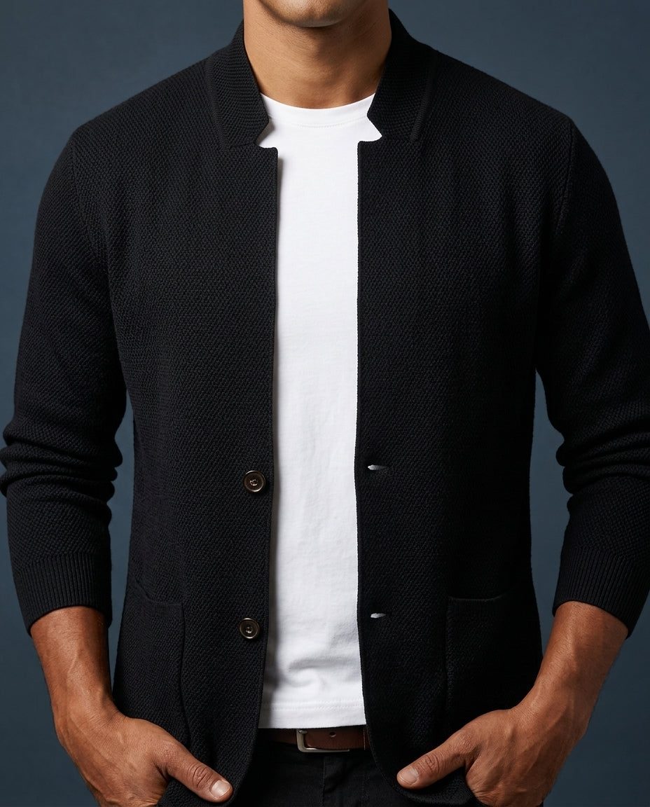 Bennett Men's Stand Collar Cardigan