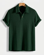 Ashford Men's Waffle Knit Polo Shirt