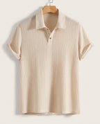Ashford Men's Waffle Knit Polo Shirt