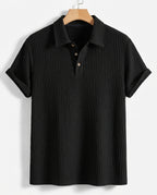 Ashford Men's Waffle Knit Polo Shirt