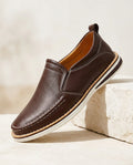 Benton Men's Leather Moc Toe Slip-Ons