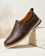 Benton Men's Leather Moc Toe Slip-Ons