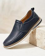 Benton Men's Leather Moc Toe Slip-Ons