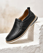 Benton Men's Leather Moc Toe Slip-Ons