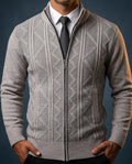 Winslow Men's Geometric Knit Zip Sweater