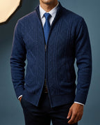 Winslow Men's Geometric Knit Zip Sweater