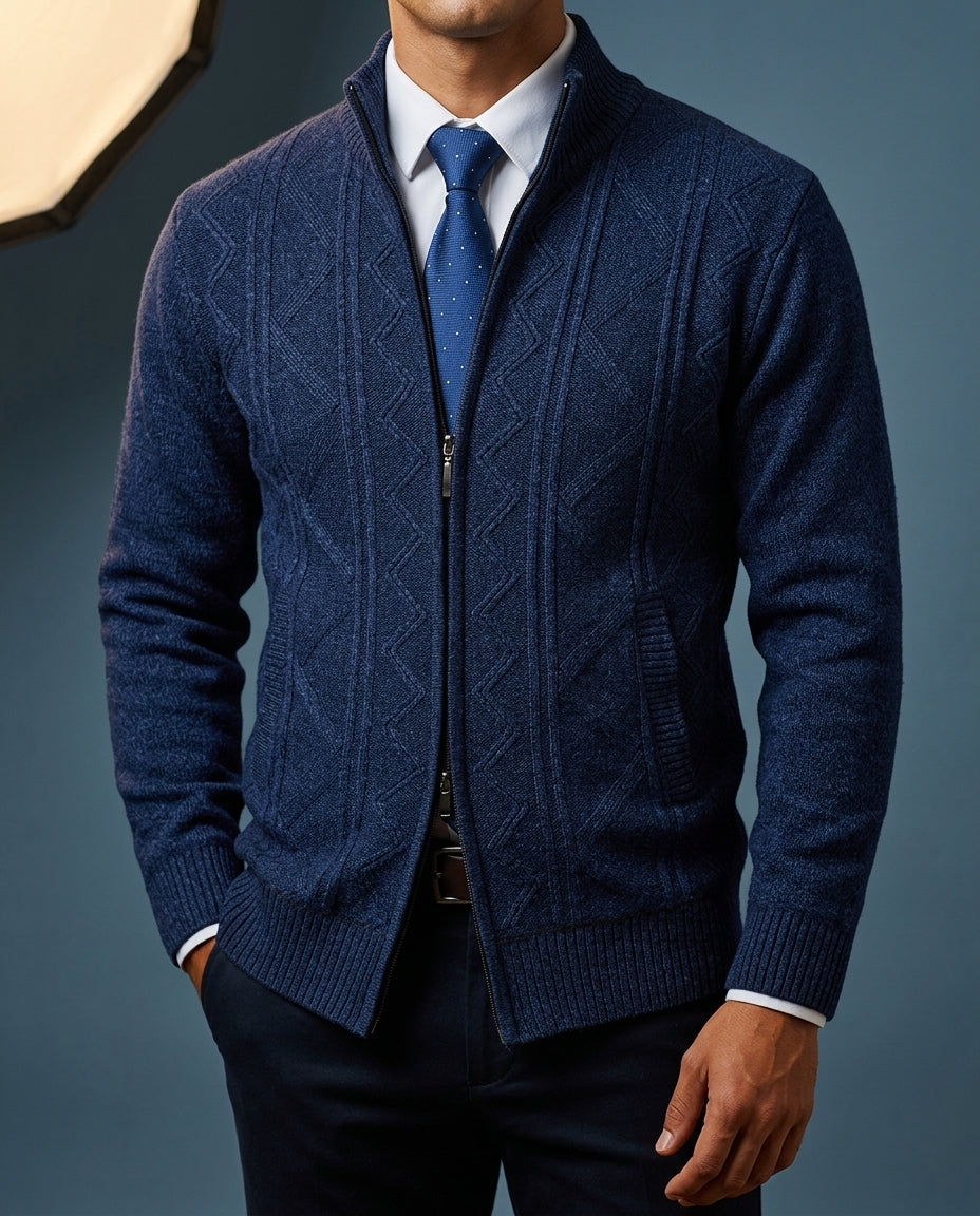 Winslow Men's Geometric Knit Zip Sweater