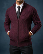 Winslow Men's Geometric Knit Zip Sweater