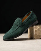 Old Money Men's Suede Penny Loafers