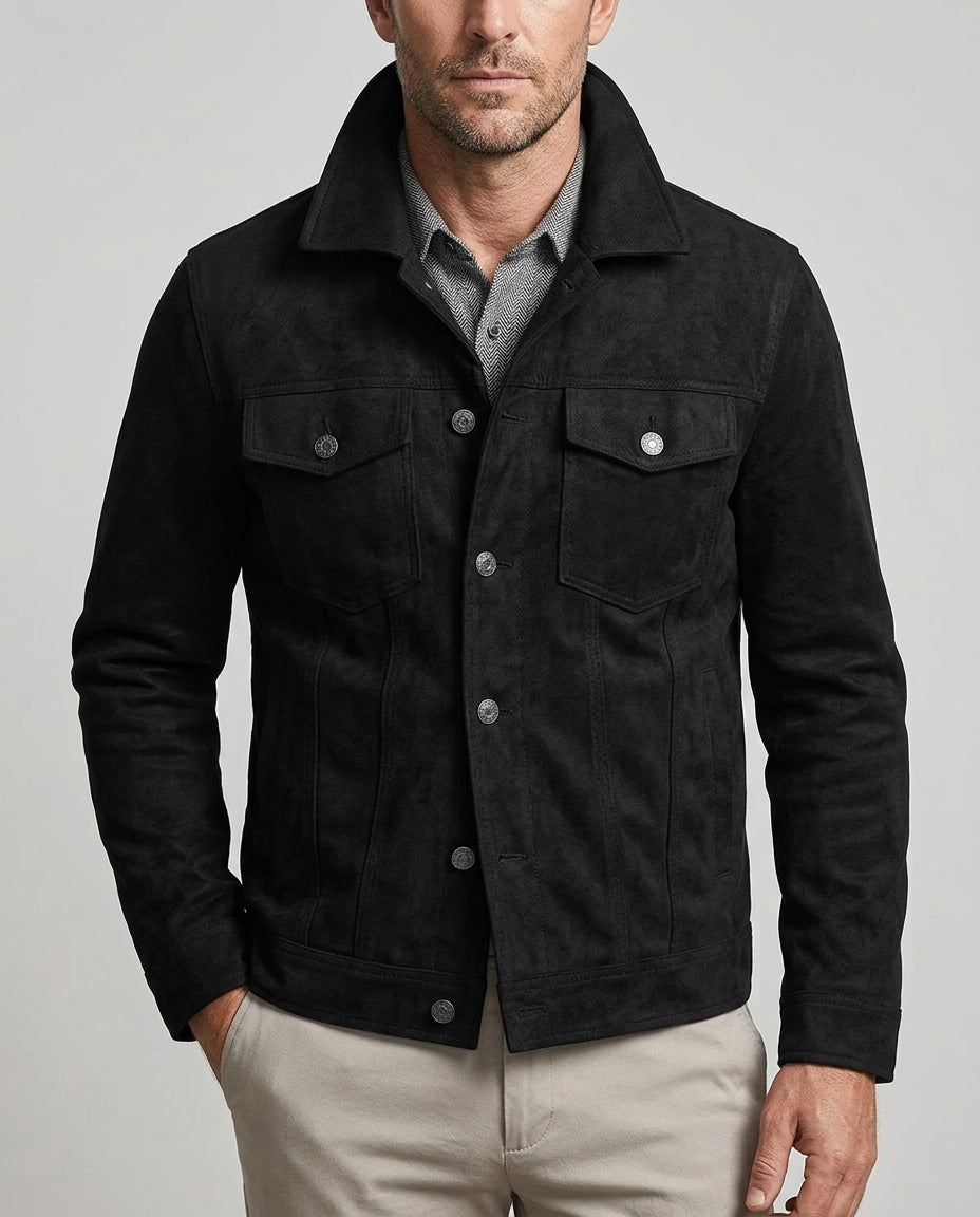 Barlow Men's Suede Cargo Jacket