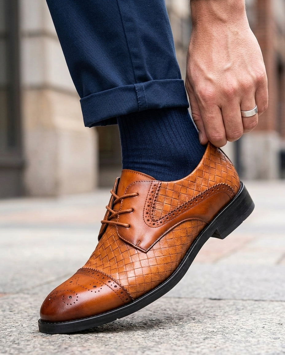 Hargrove Men's Woven Brogue Oxfords