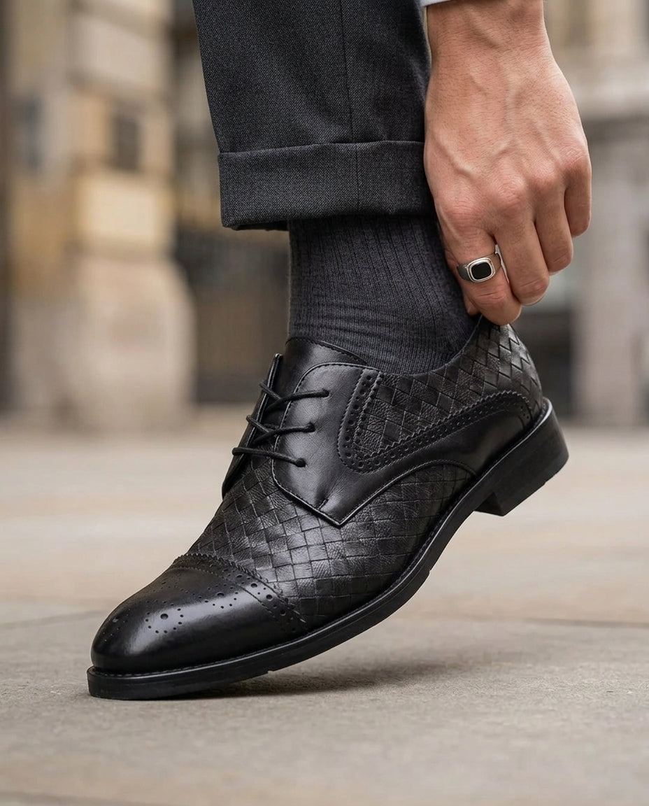 Hargrove Men's Woven Brogue Oxfords