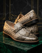 Castellan Men's Croc Embossed Buckle Loafers
