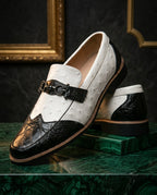 Castellan Men's Croc Embossed Buckle Loafers