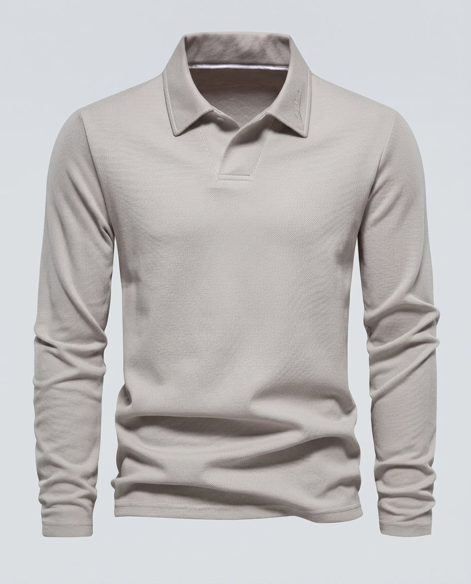 Wren Men's Long Sleeve Embroidered Polo