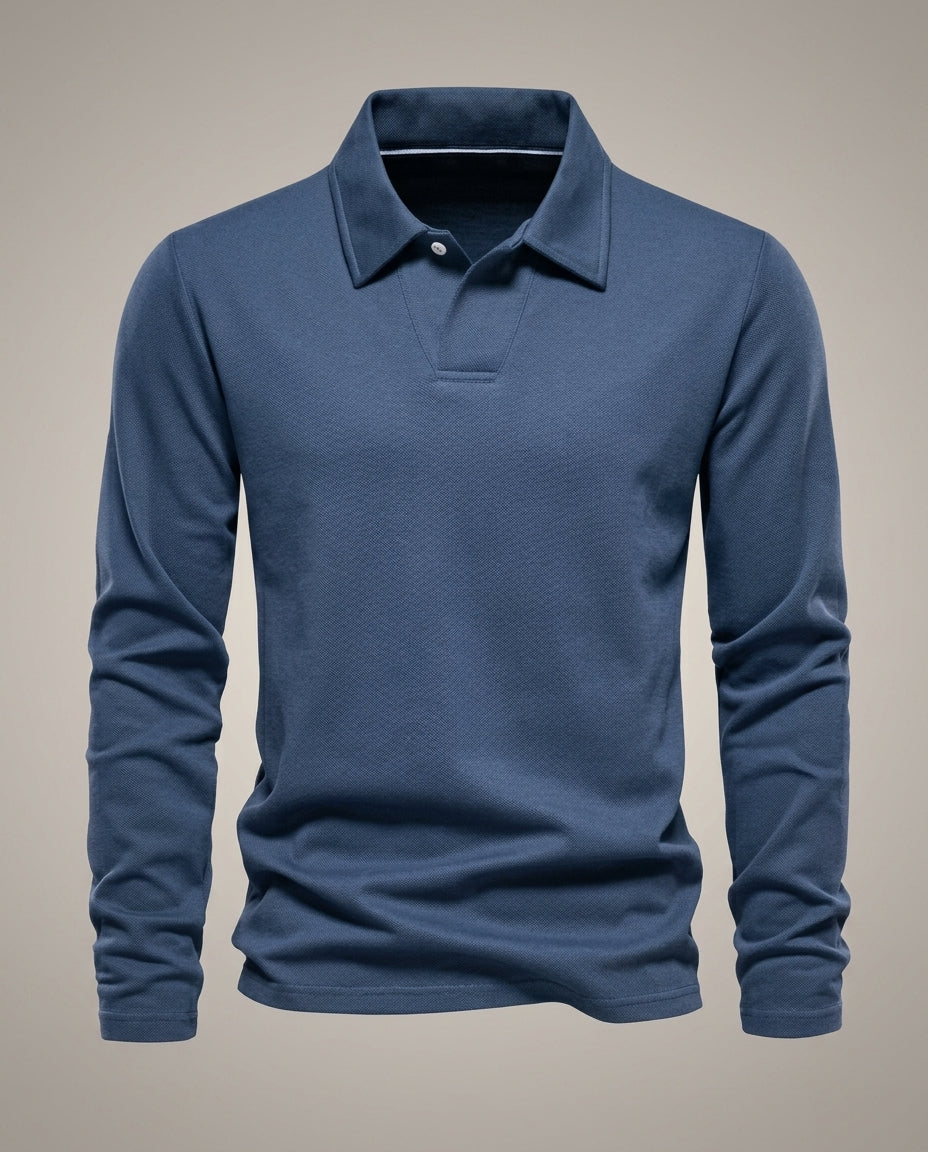 Wren Men's Long Sleeve Embroidered Polo