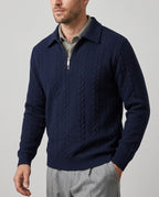 Rutherford Men's Cable Knit Half Zip Sweater