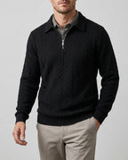 Rutherford Men's Cable Knit Half Zip Sweater