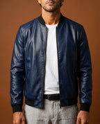 Vance Men's Leather Bomber Jacket