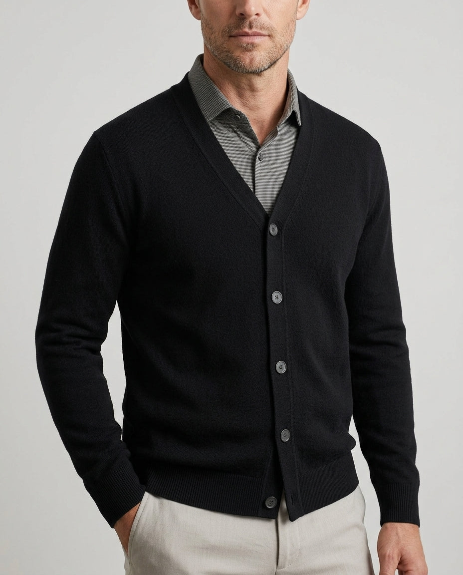 Merritt Men's Cashmere Blend V-Neck Cardigan