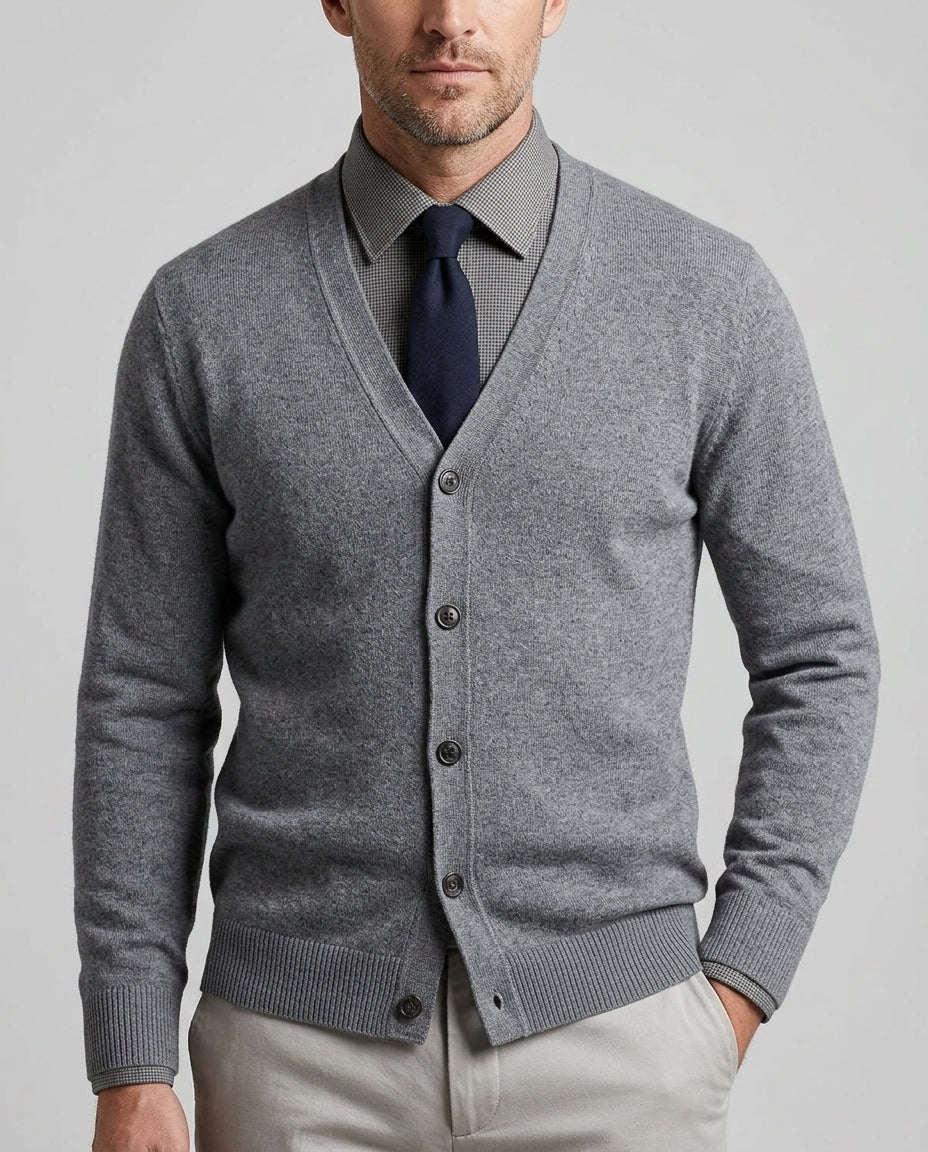 Merritt Men's Cashmere Blend V-Neck Cardigan