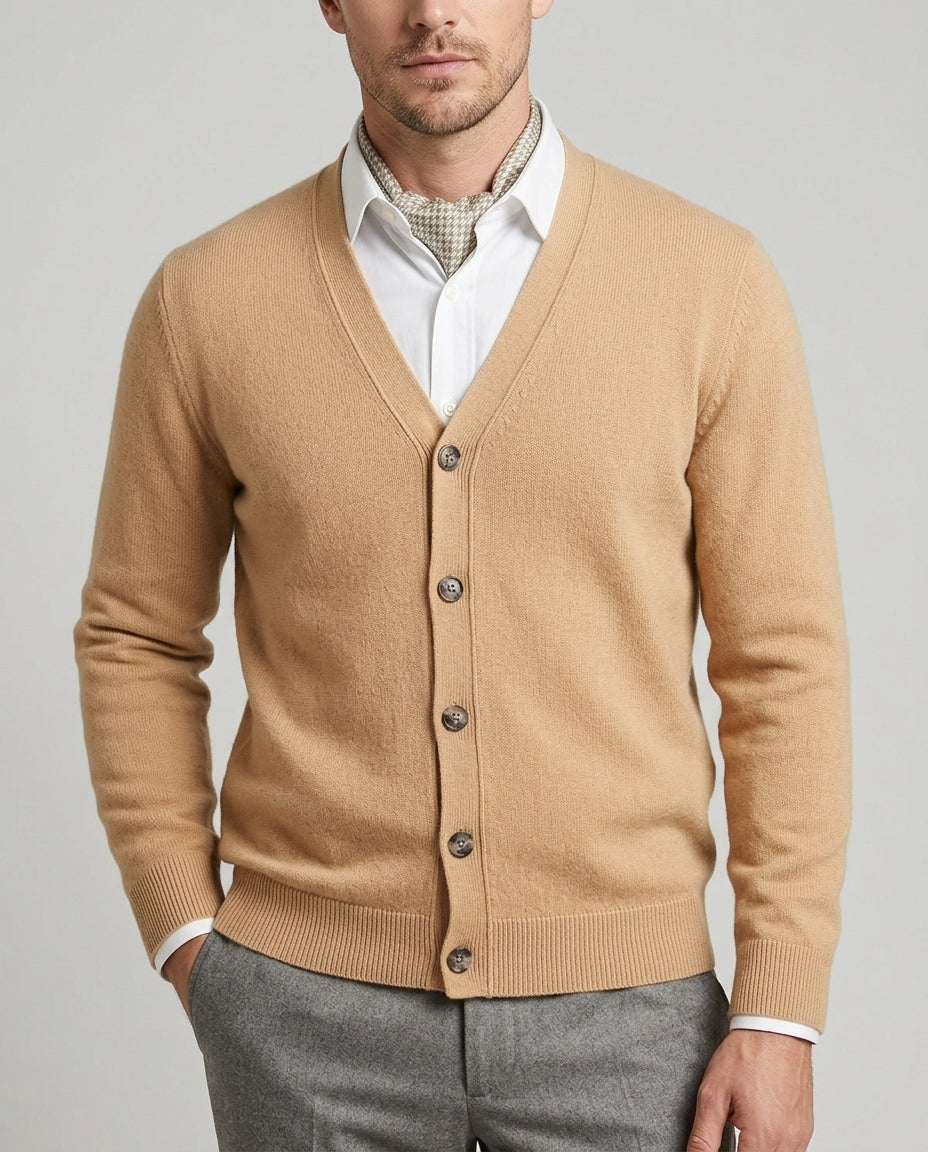 Merritt Men's Cashmere Blend V-Neck Cardigan