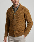 Ambrose Men's Argyle Wool Shawl Collar Cardigan