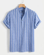 Rowland Men's Striped Cotton Popover Shirt