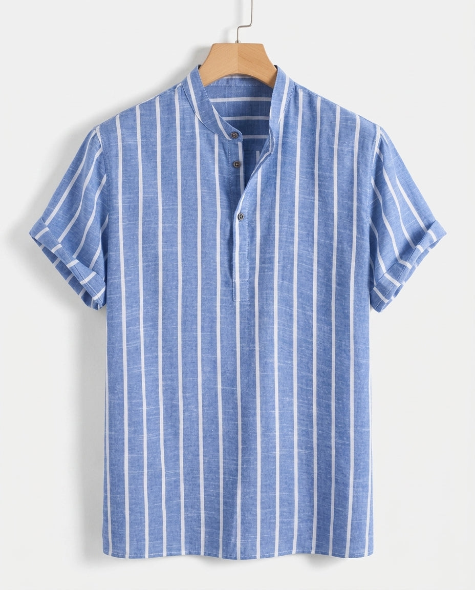 Rowland Men's Striped Cotton Popover Shirt