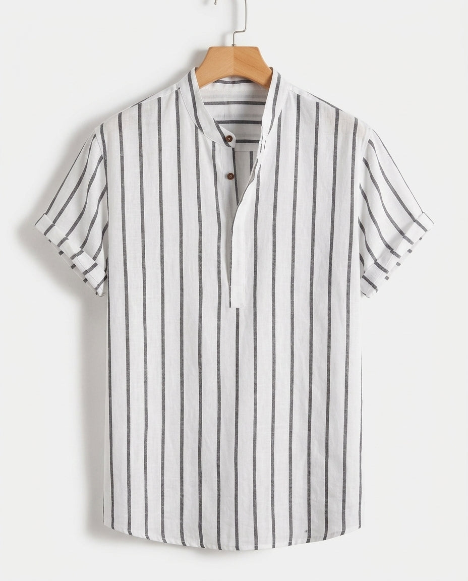 Rowland Men's Striped Cotton Popover Shirt
