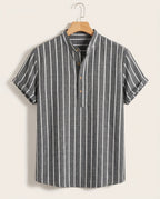 Rowland Men's Striped Cotton Popover Shirt