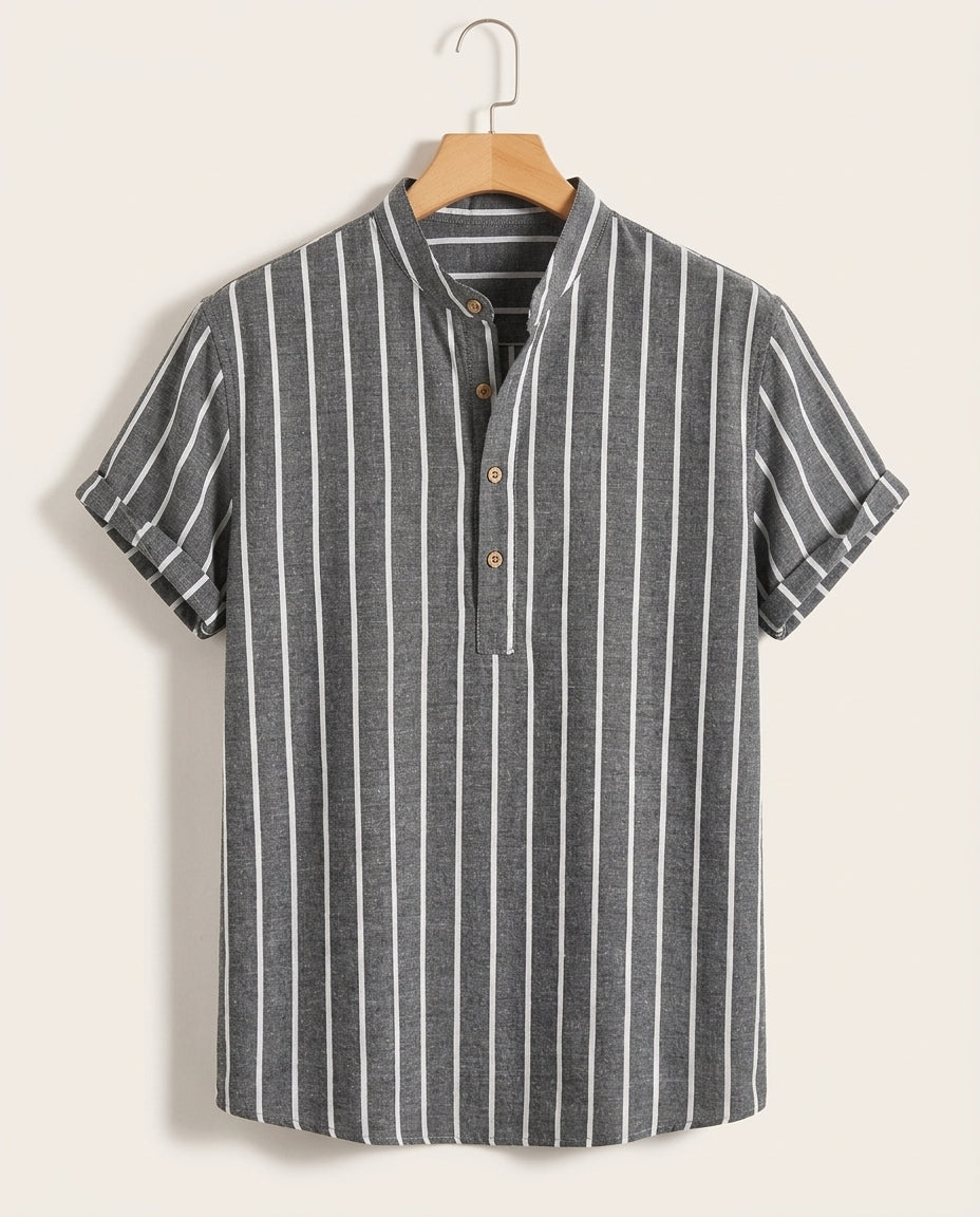 Rowland Men's Striped Cotton Popover Shirt