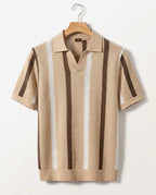 Belmonte Men's Striped Knit Resort Polo