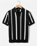 Belmonte Men's Striped Knit Resort Polo