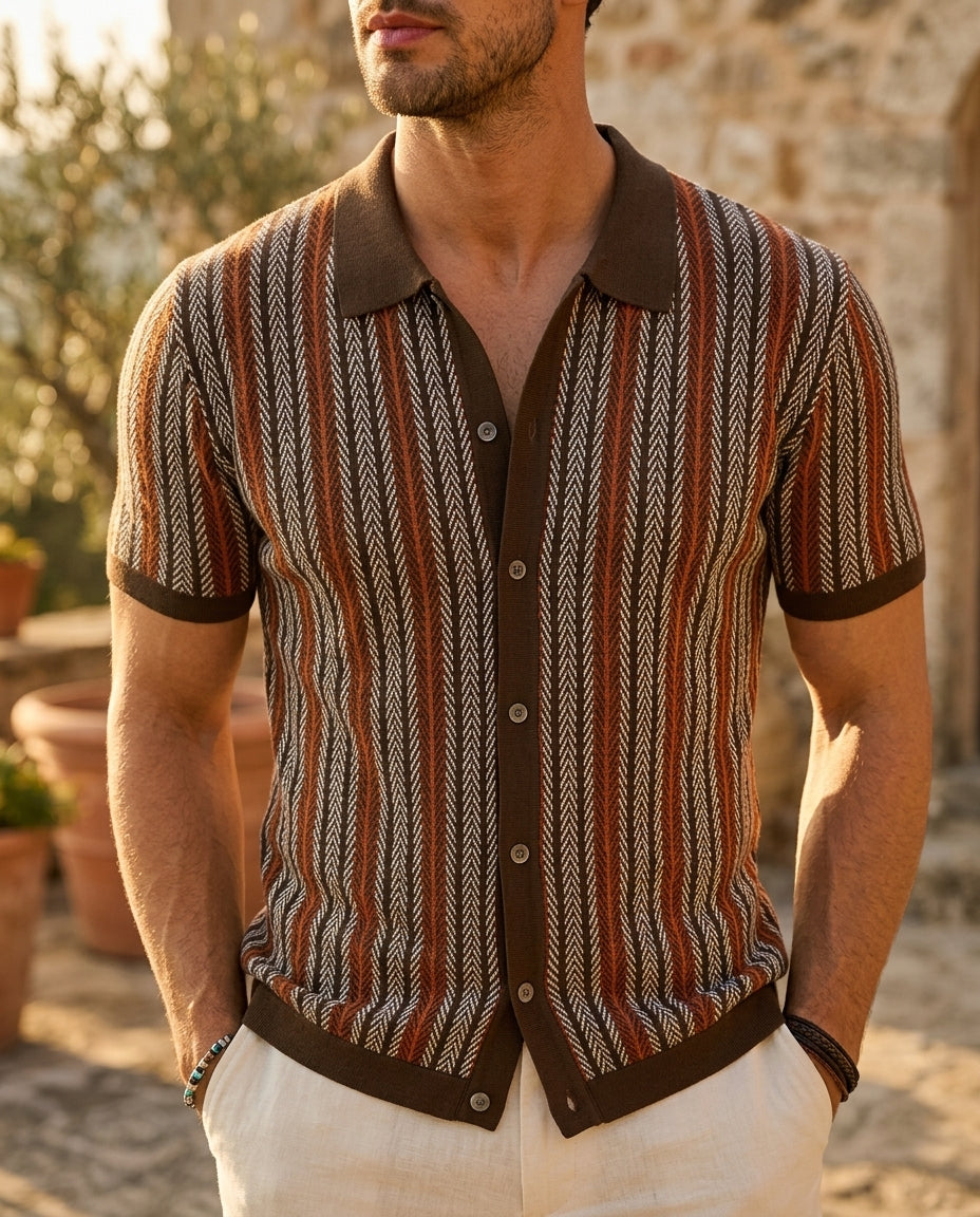 Osric Men's Vintage Striped Polo