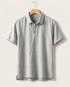 Halloway Men's Breathable Cotton Linen Polo