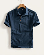 Halloway Men's Breathable Cotton Linen Polo