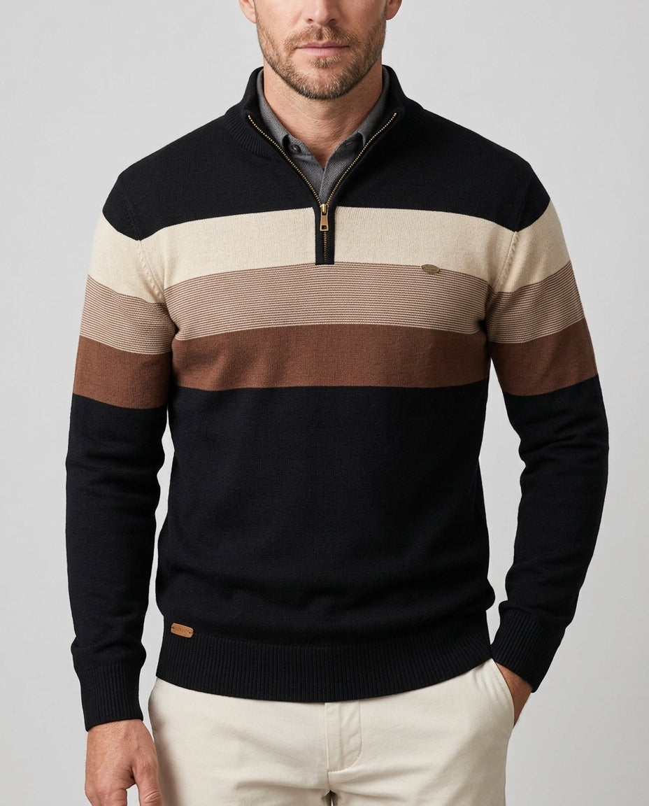 Ferris Men's Striped Quarter-Zip Pullover