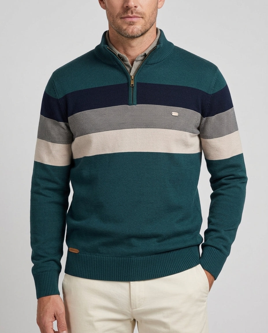 Ferris Men's Striped Quarter-Zip Pullover