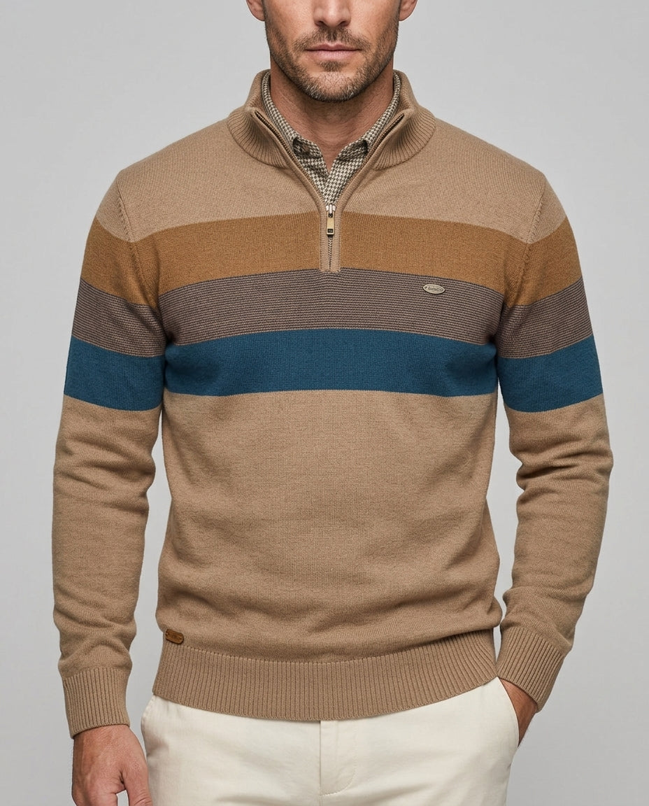 Ferris Men's Striped Quarter-Zip Pullover
