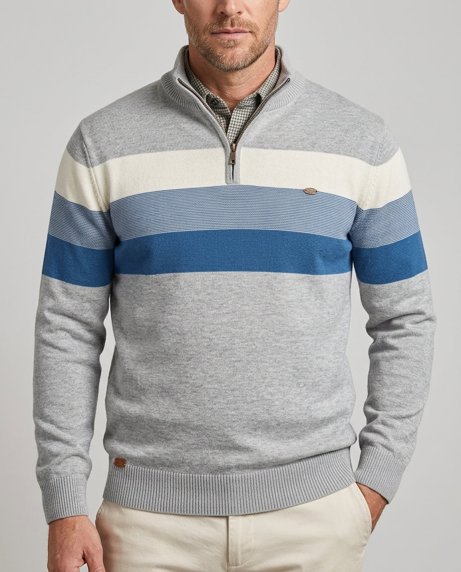Ferris Men's Striped Quarter-Zip Pullover