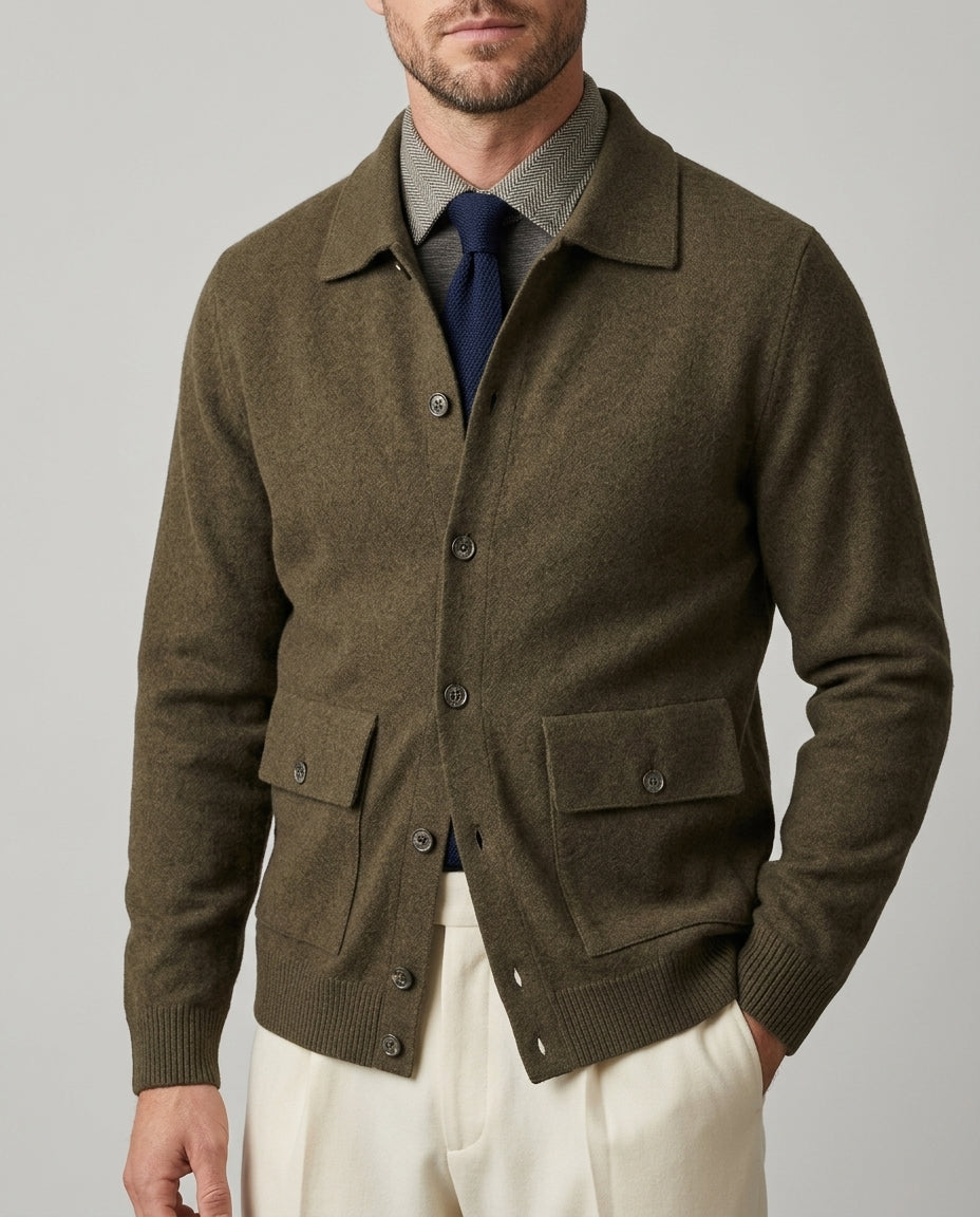 Ashwood Men's Virgin Wool Cardigan Jacket