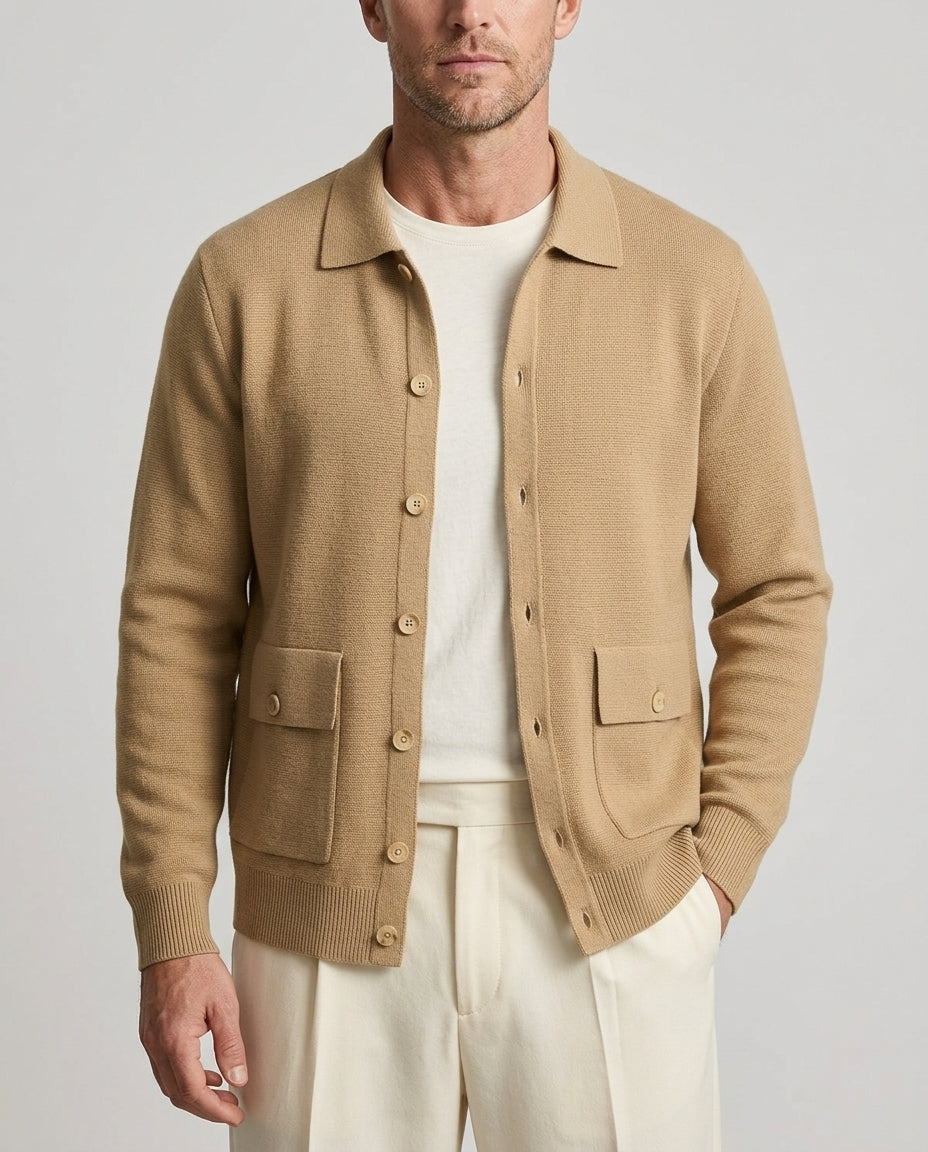 Ashwood Men's Virgin Wool Cardigan Jacket