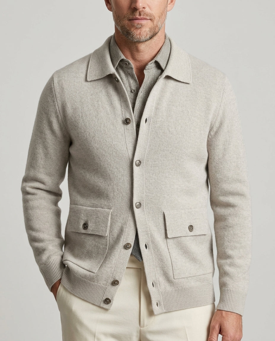 Ashwood Men's Virgin Wool Cardigan Jacket