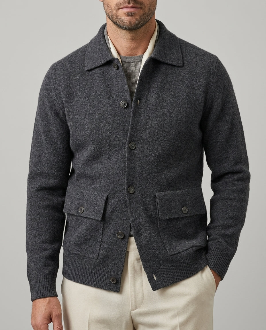 Ashwood Men's Virgin Wool Cardigan Jacket
