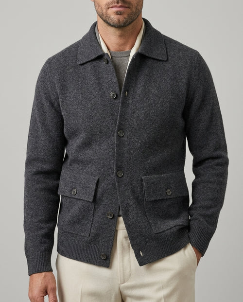 Ashwood Men's Virgin Wool Cardigan Jacket