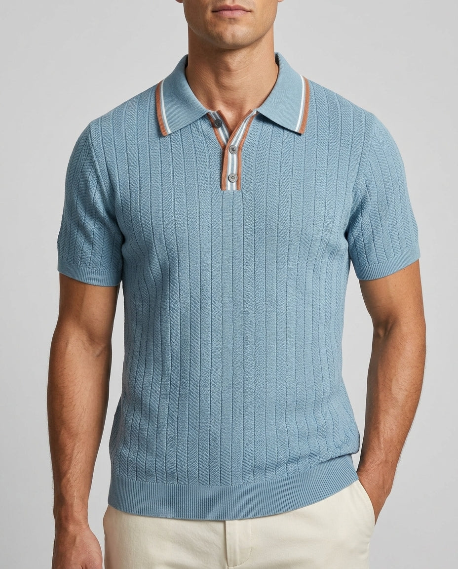 Wetherby Men's Herringbone Knit Polo