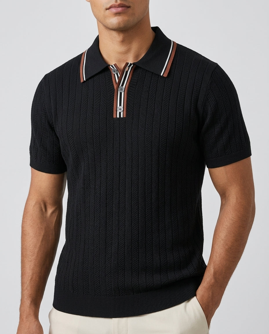 Wetherby Men's Herringbone Knit Polo