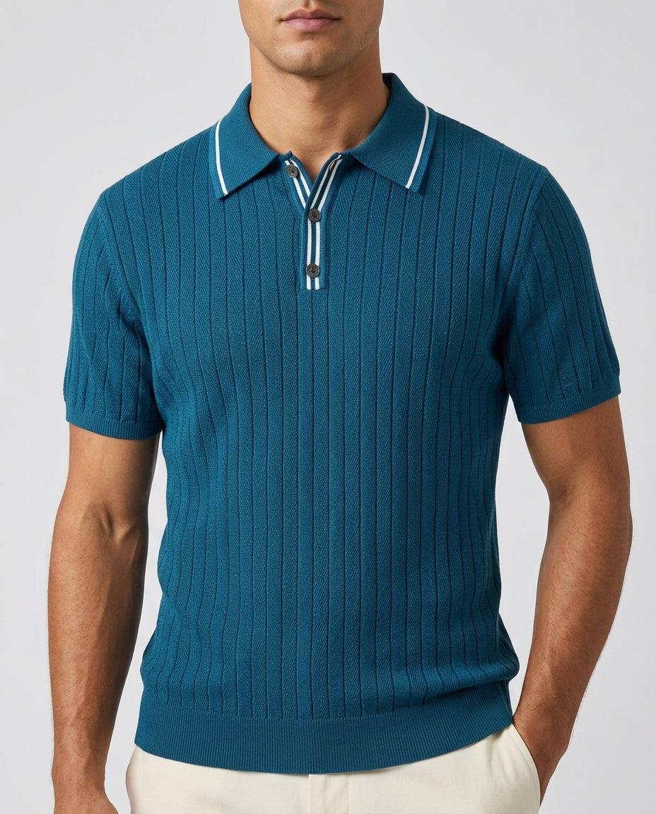 Wetherby Men's Herringbone Knit Polo
